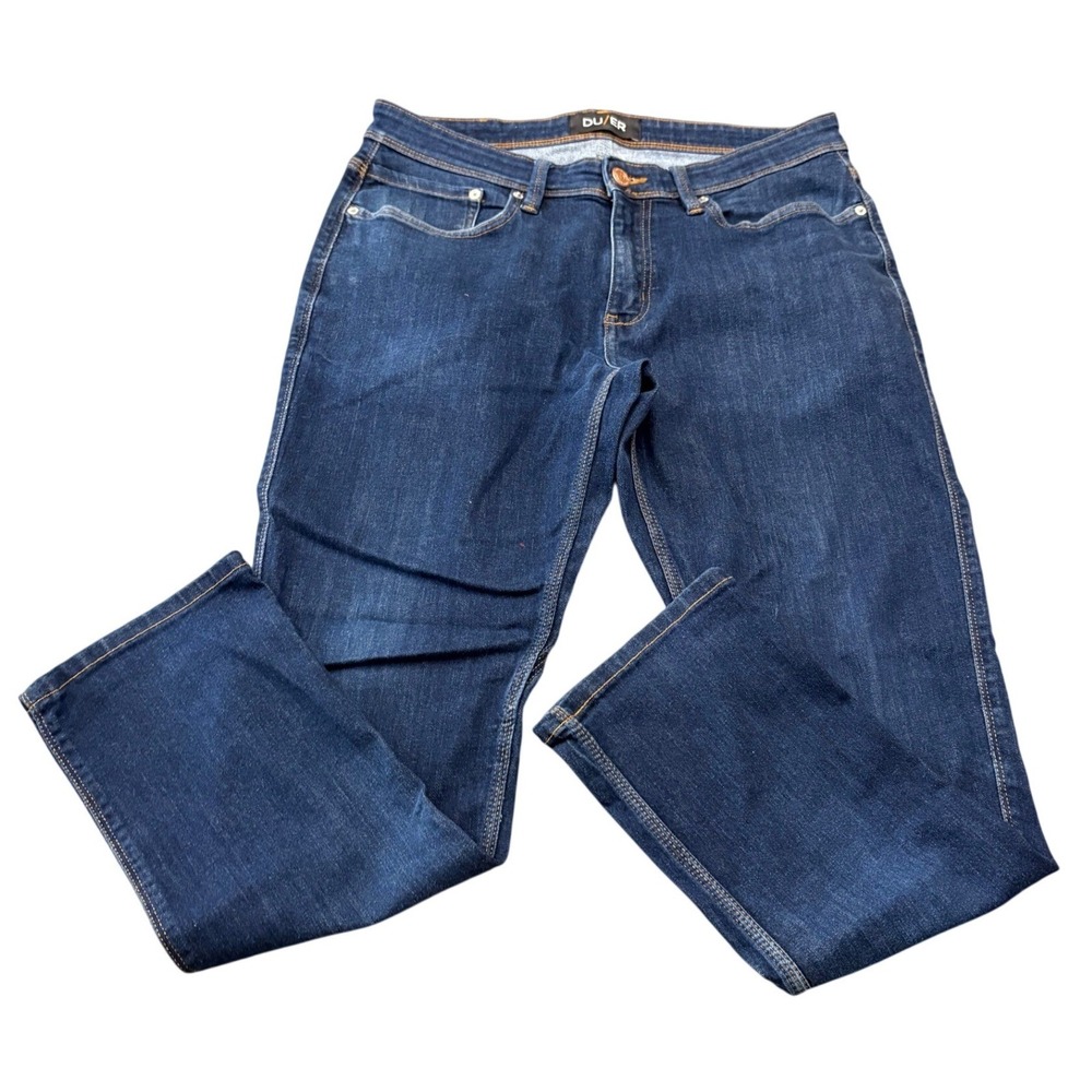 DU/ER L2X Relaxed Taper Performance Jeans Mens 33x30‎ Dark Indigo Stretch Denim